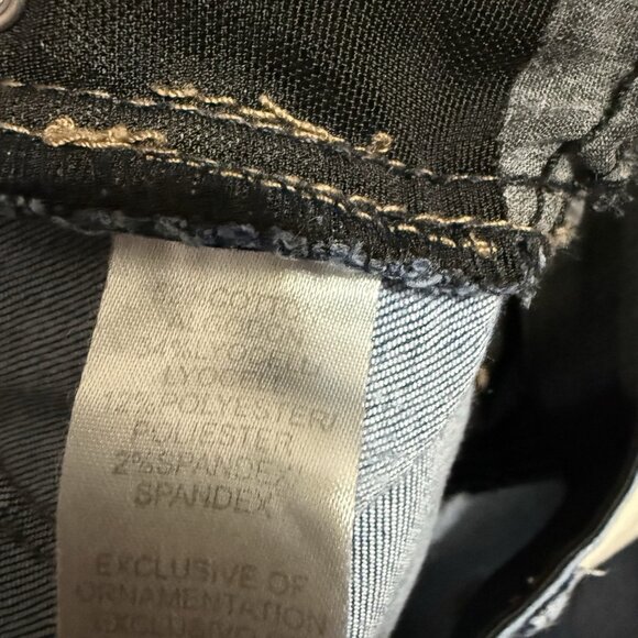 Women’s Mac and Me Jeans Dark Wash Distressed Skinny Raw Hem Size 10 - Picture 6 of 7